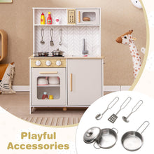 Load image into Gallery viewer, Toddler Wooden Toy Kitchen with Lights and Sounds