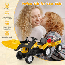 Load image into Gallery viewer, Kids Ride on Excavator, Pedal Go Kart with Manual Control Bucket, Detachable Cargo Trailer, Shovel, Rake