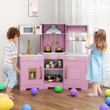 Load image into Gallery viewer, Wooden Pretend Play Kitchen with Real Sounds and Lights