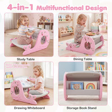 Load image into Gallery viewer, Toddler Table and Chair, Kids Art Table with Angle-Adjustable Whiteboard