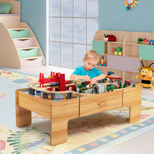 Load image into Gallery viewer, 2 in 1 Kids Wooden Train Track Set and Table
