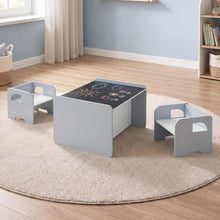 Load image into Gallery viewer, 3 PCS Space-saving Toddler Table and 2 Chairs Set
