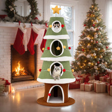 Load image into Gallery viewer, Christmas Tree Shape Cats Tower with Condos