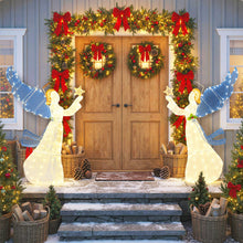 Load image into Gallery viewer, Pre-lit Christmas Angel, 3D Glittered Angel with LED Lights
