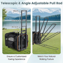 Load image into Gallery viewer, Pet Carrier with Wheels, Foldable Pet Carrier with Telescopic Handle, Shoulder Strap, Washable Pad, Safety Leash