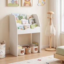 Load image into Gallery viewer, Toy Storage Organizer, 3-Tier Kids Bookcase with Rolling Drawer