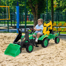 Load image into Gallery viewer, Kids Ride On Excavator, 3 in 1 Children Pedal Tractor with Detachable Trailer