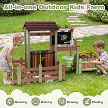 Load image into Gallery viewer, Fir Wood Barnyard Pretend Toy with Raised Planter Box