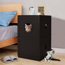 Load image into Gallery viewer, 2-Tier Hidden Wooden Cat Litter Box Enclosure