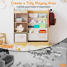 Load image into Gallery viewer, Kids Bookshelf, Toy Storage Organizer with Full-Length Mirror