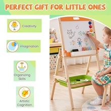 Load image into Gallery viewer, 2 in 1 Kids Easel, Double-Sided Easel with Adjustable Whiteboard
