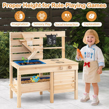 Load image into Gallery viewer, Outdoor Pretend Kitchen Potting Bench for Boys Girls Ages 3-8
