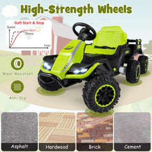 Load image into Gallery viewer, 24V Ride on Tractor with Trailer, Kids Electric Car
