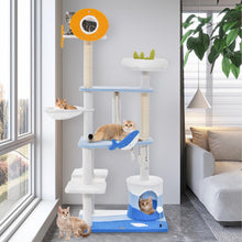 Load image into Gallery viewer, Cat Tree, Multi-Level Cats Tower with Scratching Posts, Top Perch & 3 Hanging Toys (168cm Tall)