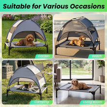 Load image into Gallery viewer, Elevated Dog Bed with Canopy and Removable Shade Tent for Small Dogs