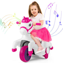 Load image into Gallery viewer, Kids Electric Motorbike, 12V Ride on Unicorn with Training Wheels