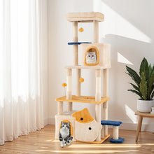 Load image into Gallery viewer, 159cm Multi-Layer Cats Tower with 2 Condos