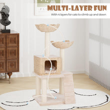 Load image into Gallery viewer, Cat Tree, 122cm Cattail Cat Tower with Sisal Scratching Posts, Perch, Cat Condo & Bed