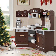 Load image into Gallery viewer, Kids Wooden Corner Kitchen Pretend Toy Kitchen Playset for 3+ Years Old