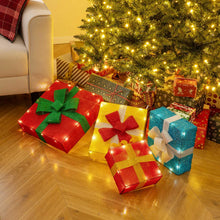 Load image into Gallery viewer, Set of 3/4 Christmas Lighted Gift Boxes Decoration