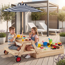 Load image into Gallery viewer, Kids Picnic Table with Sandbox, Wooden Children Garden Table and Bench Set