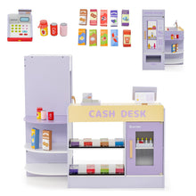 Load image into Gallery viewer, Kids Wooden Grocery Store Supermarket Play Toy Set