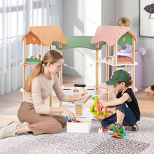 Load image into Gallery viewer, Kids Dollhouse, 3-Storey Wooden Dolls House with 7 Simulated Rooms & 33pcs Furniture Accessories