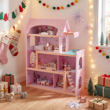 Load image into Gallery viewer, Wooden Dollhouse with 33 PCS Furniture Accessories for Girls and Boys