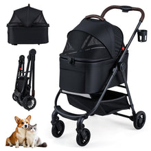 Load image into Gallery viewer, 3 in 1 Folding Dog Pram with Detachable Car Seat Carrier