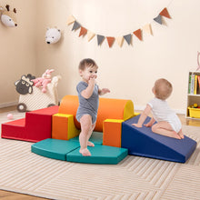 Load image into Gallery viewer, 10 Pieces Foam Climbing Blocks Set with PU Leather Surface for 1-3 Years Old