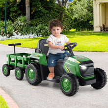 Load image into Gallery viewer, Kids Ride on Tractor 12V Electric Vehicle with Detachable Trailer and Remote Control