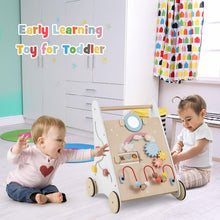 Load image into Gallery viewer, Wooden Baby Walker, 7-in-1 Toddler First Step Activity Interactive Push Along Toy