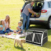Load image into Gallery viewer, Aluminium Car Dog Crate, Chew-proof Dog Transport Crate Travel Box