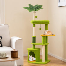 Load image into Gallery viewer, Cute Cat Tree for Adult Cats Multi-level Kitty Tower with Artificial Leaves