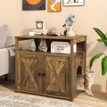 Load image into Gallery viewer, Cat Litter Box Enclosure Indoor Hidden Privacy Kitty Washroom