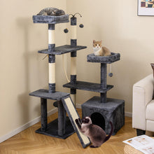 Load image into Gallery viewer, 136cm Tall Multi-Layer Cats Tower with 2 Padded Perches