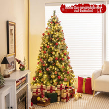 Load image into Gallery viewer, 6.5 FT Artificial Xmas Tree with 909 PVC Branch Tips and 420 Warm White LED Lights