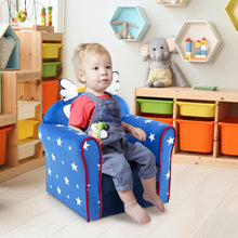 Load image into Gallery viewer, Kids Sofa Chair, Wooden Children Armchair with Cute Pattern and Non-slip Foot Pads
