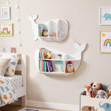 Load image into Gallery viewer, Space Saving Children Wooden Wall Shelves Organizer Display Storage Rack