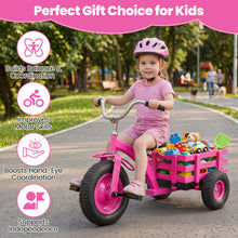 Load image into Gallery viewer, Kids Tricycle, Carbon Steel Toddler Trike with Inflatable Rubber Tires, Adjustable Handlebar & Seat