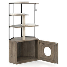 Load image into Gallery viewer, Cat Tree with Litter Box Enclosure with 2 Scratching Posts and 3 Mats