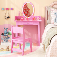 Load image into Gallery viewer, Kids Vanity Table and Chair Set