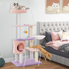 Load image into Gallery viewer, Cat Tree, Modern Cat Tower with Scratching Posts, Cat Condo, Plush Perch, Hammock