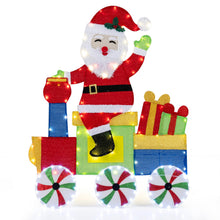 Load image into Gallery viewer, 4FT Lighted Santa Claus on Train, 2D Pre-Lit Indoor Outdoor Christmas Decoration