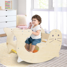 Load image into Gallery viewer, 3 in 1 Kids Wooden Arch Climbing Frame with Sea Lion Pattern