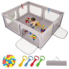 Load image into Gallery viewer, Indoor Safety Play Fence Infant Activity Center with 50 Ocean Balls