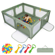 Load image into Gallery viewer, Indoor Safety Play Fence Infant Activity Center with 50 Ocean Balls