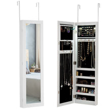 Load image into Gallery viewer, LED Lights Wall Door Mounted Jewelry Cabinet with Full Length Mirror