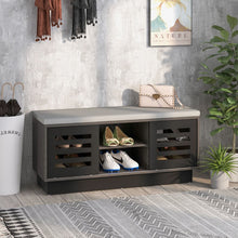 Load image into Gallery viewer, Shoe Bench with 6 Storage Compartments and 3 Adjustable Shelves and Cushion