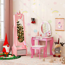 Load image into Gallery viewer, Kids Jewelry Armoire Cabinet Full Length Mirror with Tilt Angles